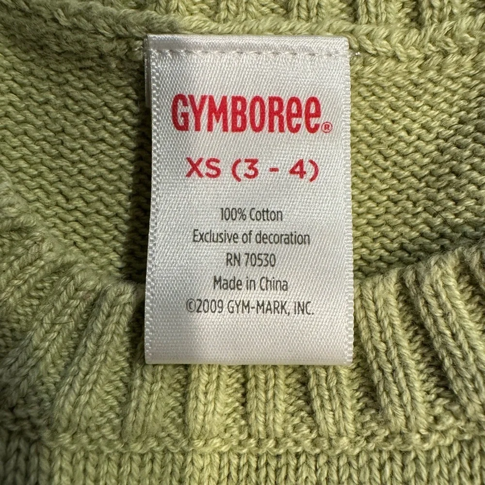 Gymboree Girl 3-4T Horse Appliqué Green Sweater Vest Dress 100% Cotton I Boho